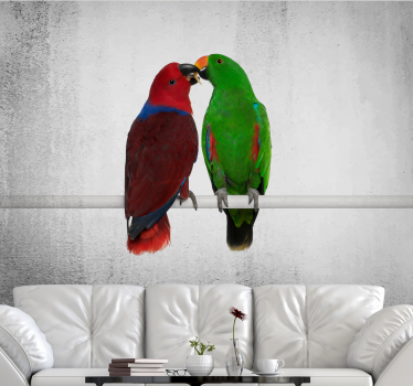 Tapisserie autres animaux interaction de perroquets colorés - TenStickers