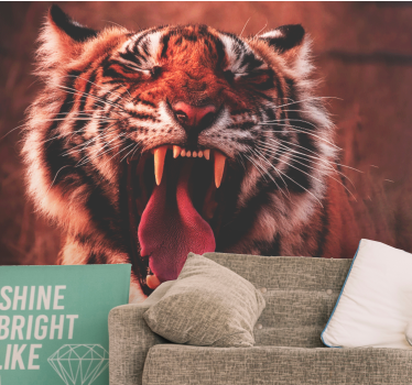 Tapisserie autres animaux rugissement du tigre majestueux - TenStickers