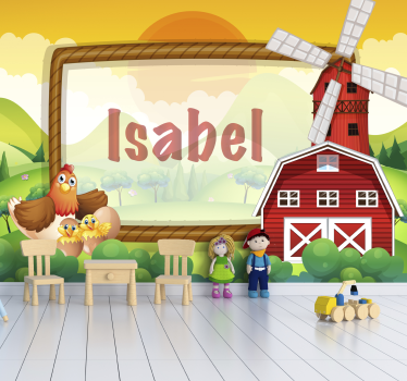 Tapisserie chambre enfant amis de la ferme - TenStickers