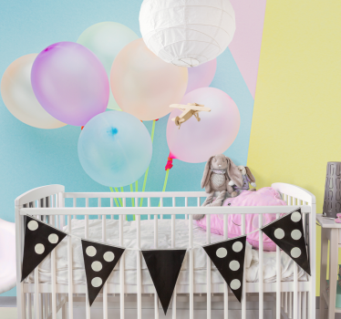Tapisserie chambre enfant arrangement de ballons colorés - TenStickers