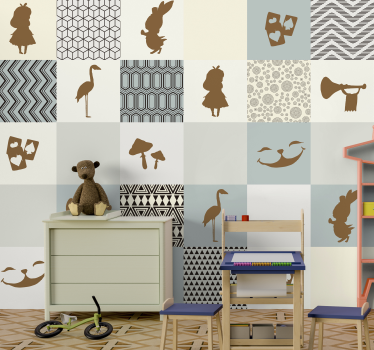 Tapisserie chambre enfant collage de silhouette de conte - TenStickers
