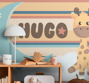 Tapisserie chambre enfant illustration de girafe adorable - TenStickers