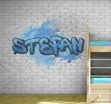 Papier peint chambre ado graffiti bleu - TenStickers
