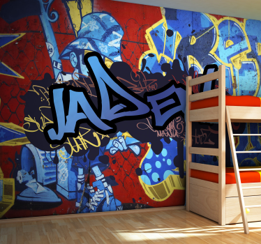 Tapisserie chambre Nom personnalisé graffiti - TenStickers