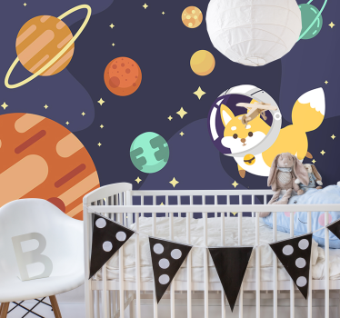 Tapisserie chambre enfant exploration spatiale - TenStickers