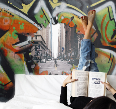 Tapisserie graffiti ambiance urbaine - TenStickers