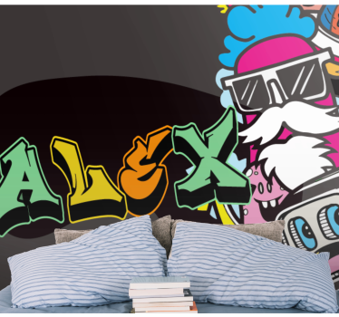 Tapisserie graffiti art de personnages colorés - TenStickers