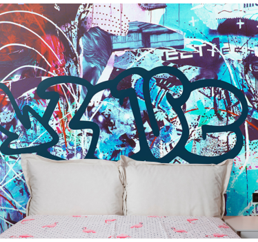 Tapisserie graffiti art urbain coloré - TenStickers