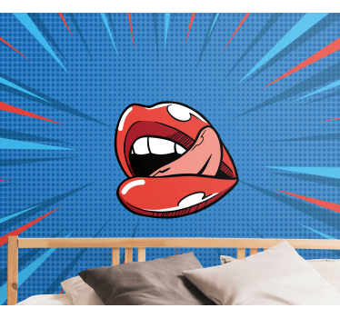 Tapisserie graffiti bouche vivante pop - TenStickers