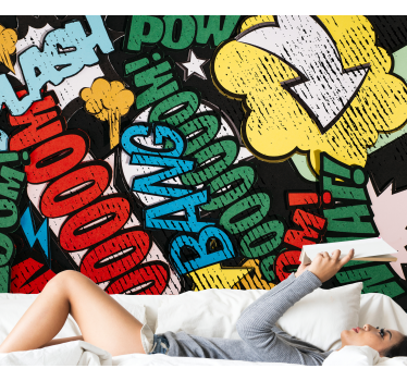Tapisserie graffiti bruits de bande dessinée - TenStickers