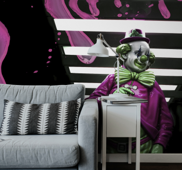 Tapisserie graffiti clown en rose - TenStickers
