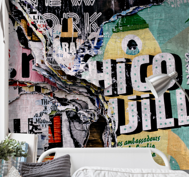 Tapisserie graffiti collage de rue urbaine - TenStickers