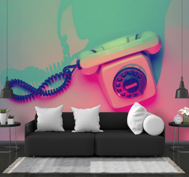 Tapisserie graffiti conception de téléphone rétro - TenStickers