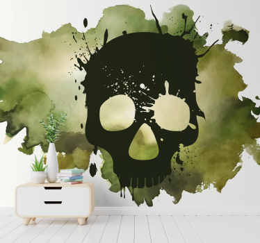 Tapisserie graffiti éclaboussure de crâne artistique - TenStickers
