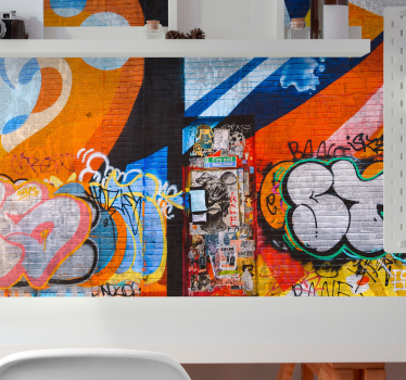 Tapisserie graffiti Étiquettes urbaines vibrantes - TenStickers