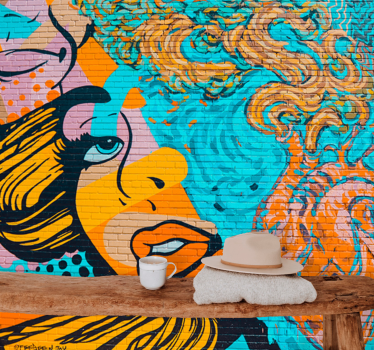 Tapisserie graffiti expression urbaine colorée - TenStickers