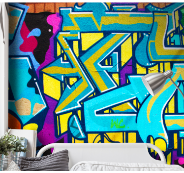 Tapisserie graffiti expression urbaine vibrante - TenStickers