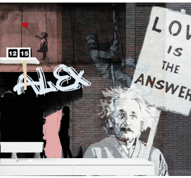Tapisserie graffiti l'amour est une réponse - TenStickers
