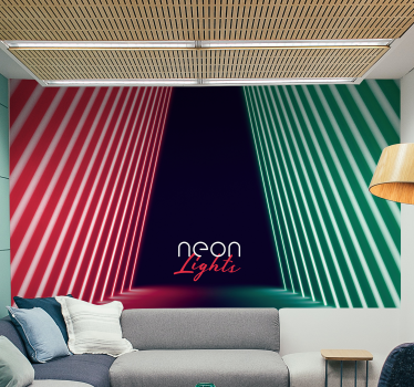 Tapisserie graffiti rayures géométriques néon - TenStickers