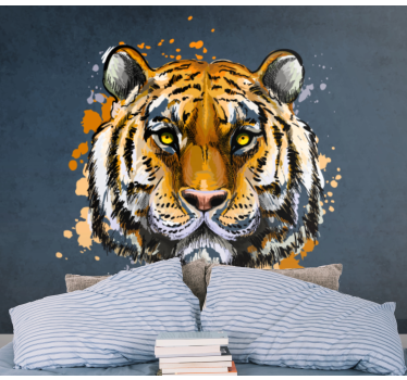 Tapisserie autres animaux portrait de tigre majestueux - TenStickers