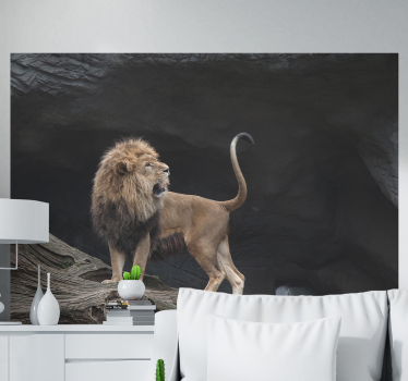 Tapisserie lion portrait majestueux - TenStickers