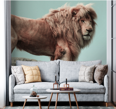 Tapisserie lion posture majestueuse - TenStickers