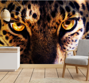 Tapisserie lion regard majestueux de léopard - TenStickers