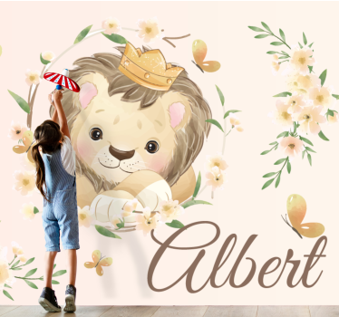 Tapisserie lion roi des lions mignon - TenStickers