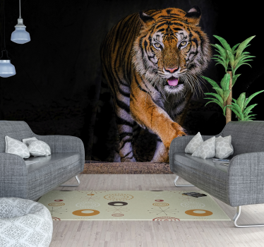 Tapisserie autres animaux tigre qui rôde - TenStickers