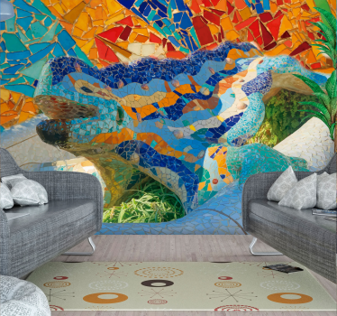Tapisserie art imagerie serpentine en mosaïque - TenStickers