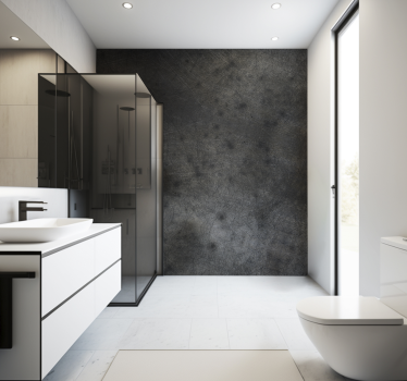 Tapisserie murale salle de bain acier sombre - TenStickers