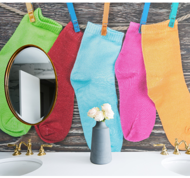 Tapisserie noel chaussettes suspendues colorées - TenStickers