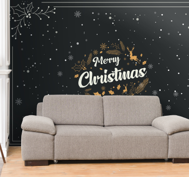 Tapisserie noel éléments de célébration joyeuse - TenStickers