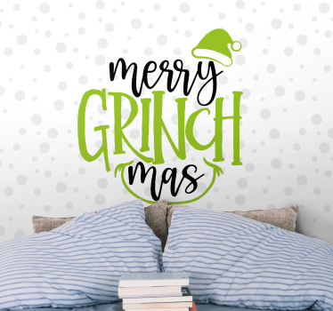 Tapisserie noel salutation festive du grinch - TenStickers