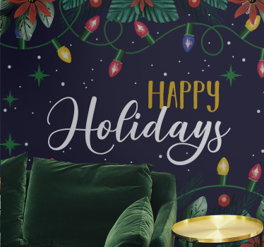 Tapisserie noel salutations de vacances festives - TenStickers