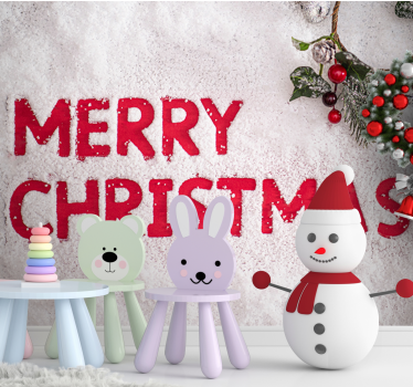 Tapisserie noel salutations festives enneigées - TenStickers
