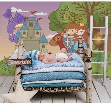 Tapisserie chambre enfant le conte de saint georges - TenStickers