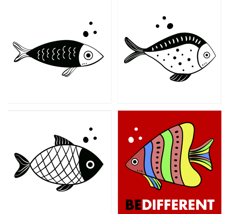 Dessous de verre Poisson Sois différent - TenStickers