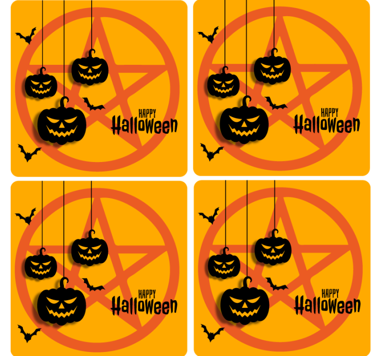 Dessous de verre Halloween motif de citrouille effrayant - TenStickers