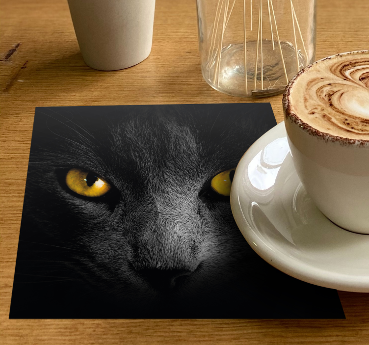 Chat noir halloween dessous de verre - TenStickers