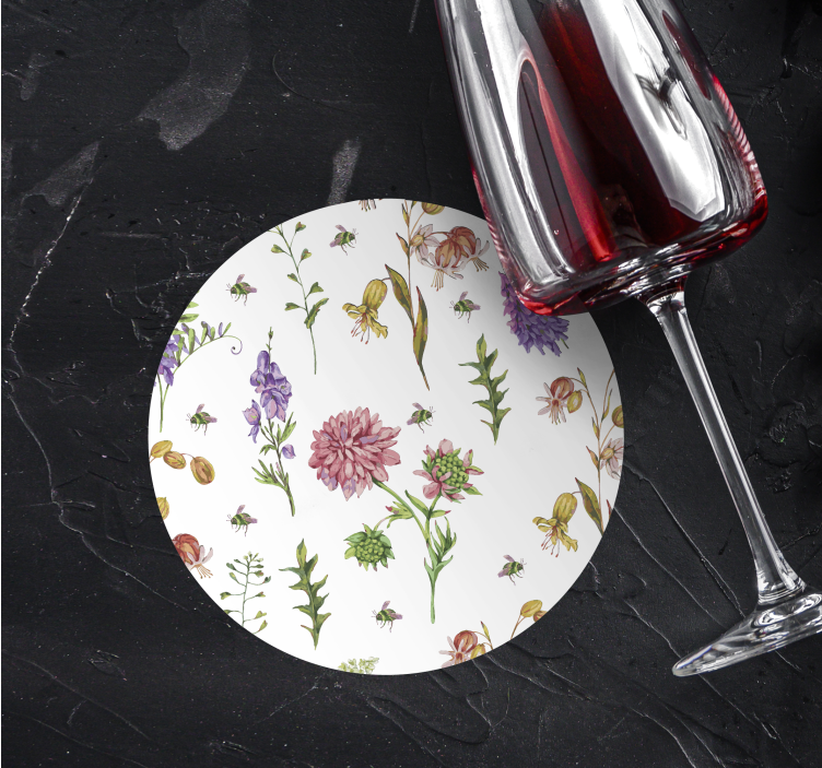 Dessous de verre accents floraux imprimés - TenStickers