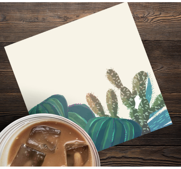 Dessous de verre arrangement de cactus texturé - TenStickers