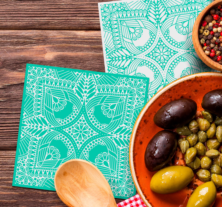 Dessous de verre arrangement floral complexe - TenStickers