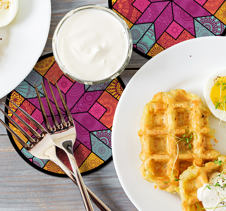 Dessous de verre arrangement géométrique vibrant - TenStickers