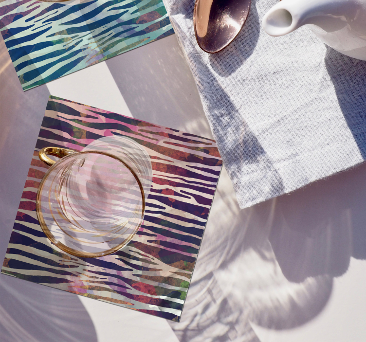 Dessous de verre motif abstrait de zèbre - TenStickers