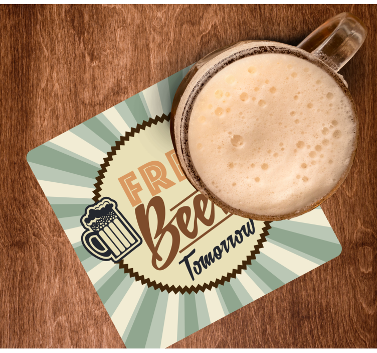 Dessous de verre bière annonce rétro de bière gratuite - TenStickers