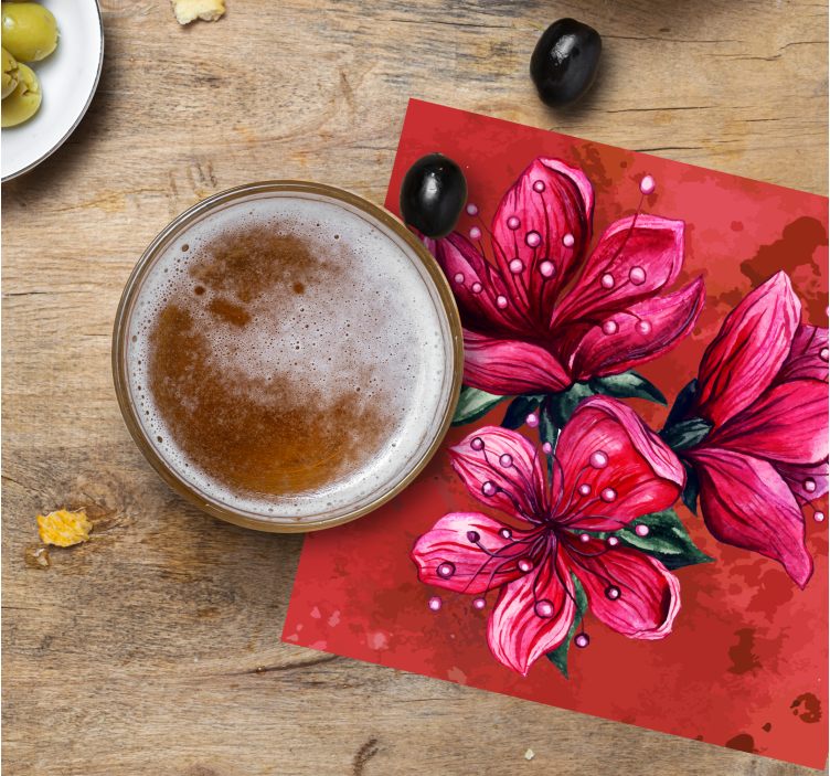 Dessous de verre bière arrangement floral vibrant - TenStickers