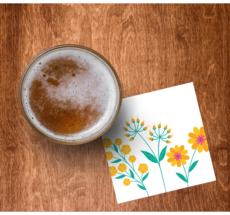 Dessous de verre bière composition de fleurs vibrantes - TenStickers