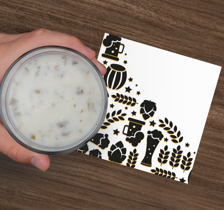 Dessous de verre bière composition d'éléments bière - TenStickers