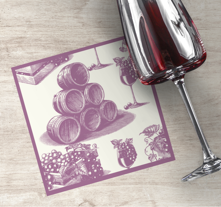 Dessous de verre bière fûts et verres - TenStickers